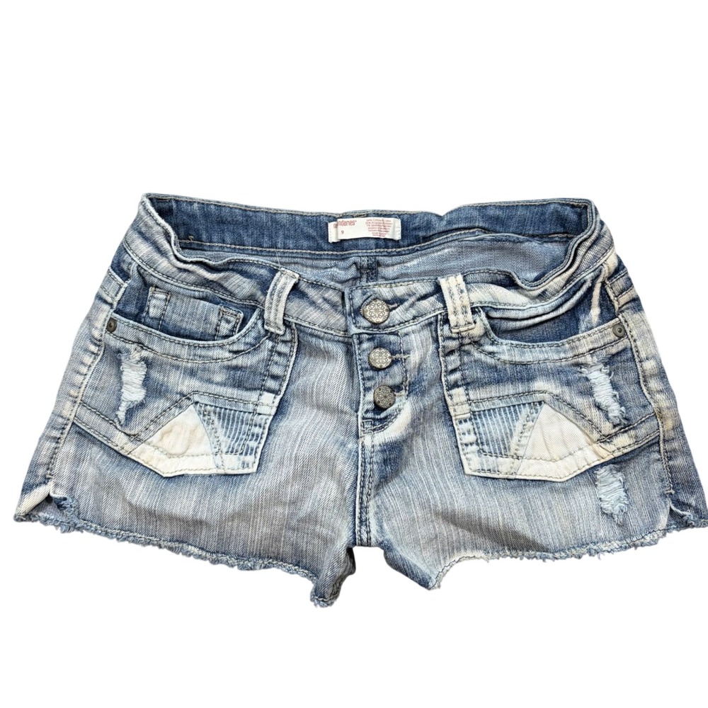 Trashy Sleaze Y2K Micro Mini No Boundaries Distressed Short Low Rise Size 9